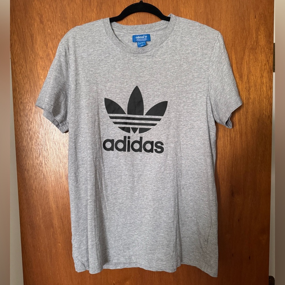 Adidas Men's Heather Gray Tee with Black Logo